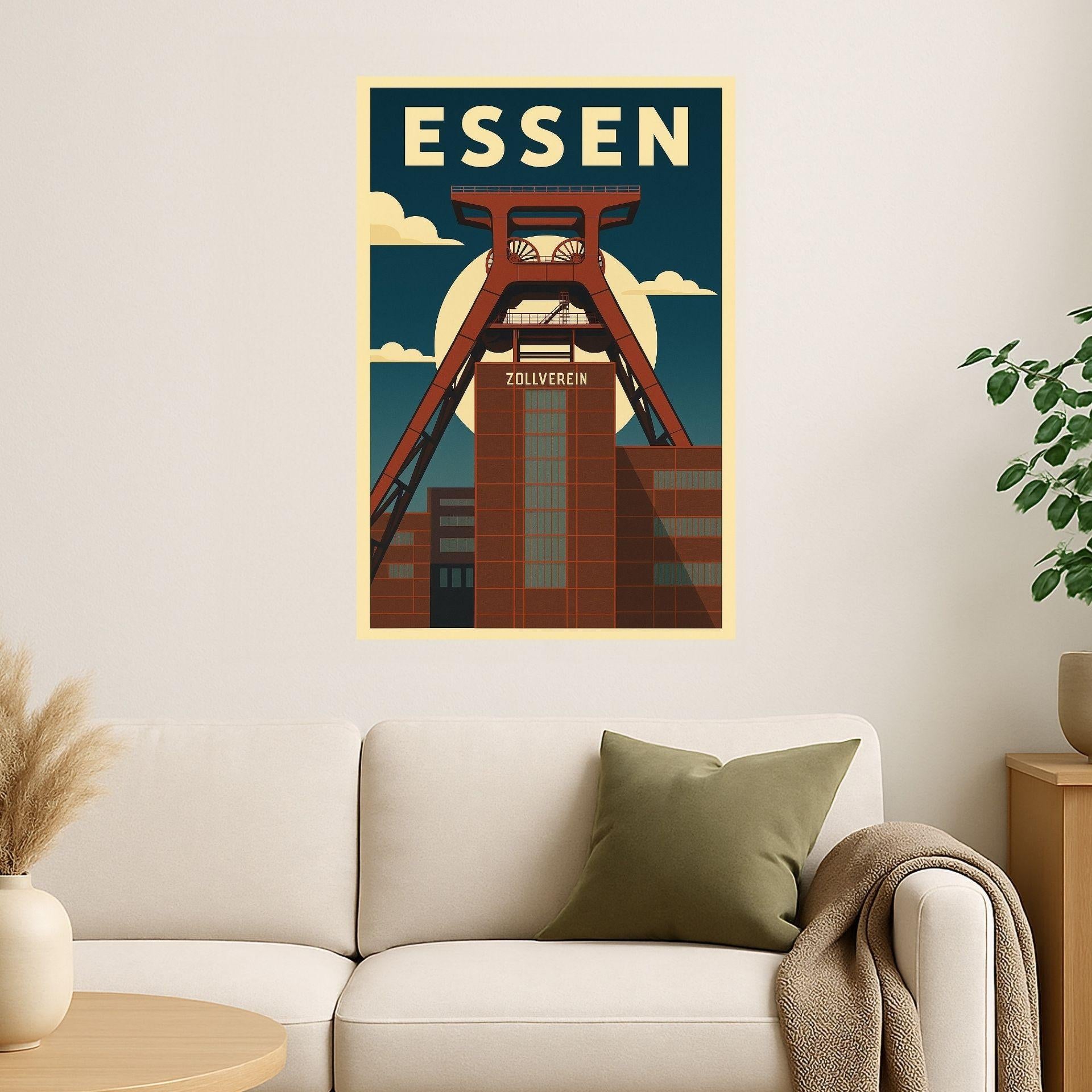 Retro Poster Zeche Zollverein Essen – 70er Style