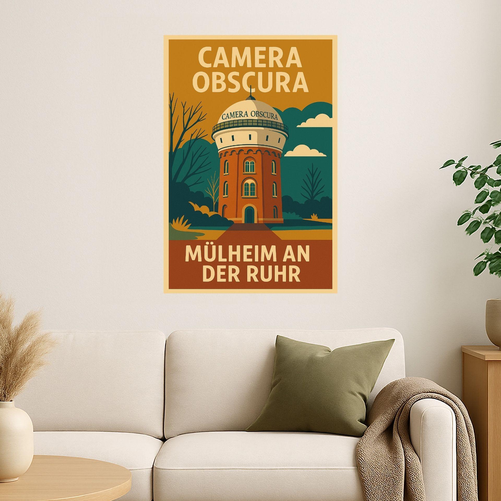 Retro Poster Camera Obscura Mülheim – 70er Style