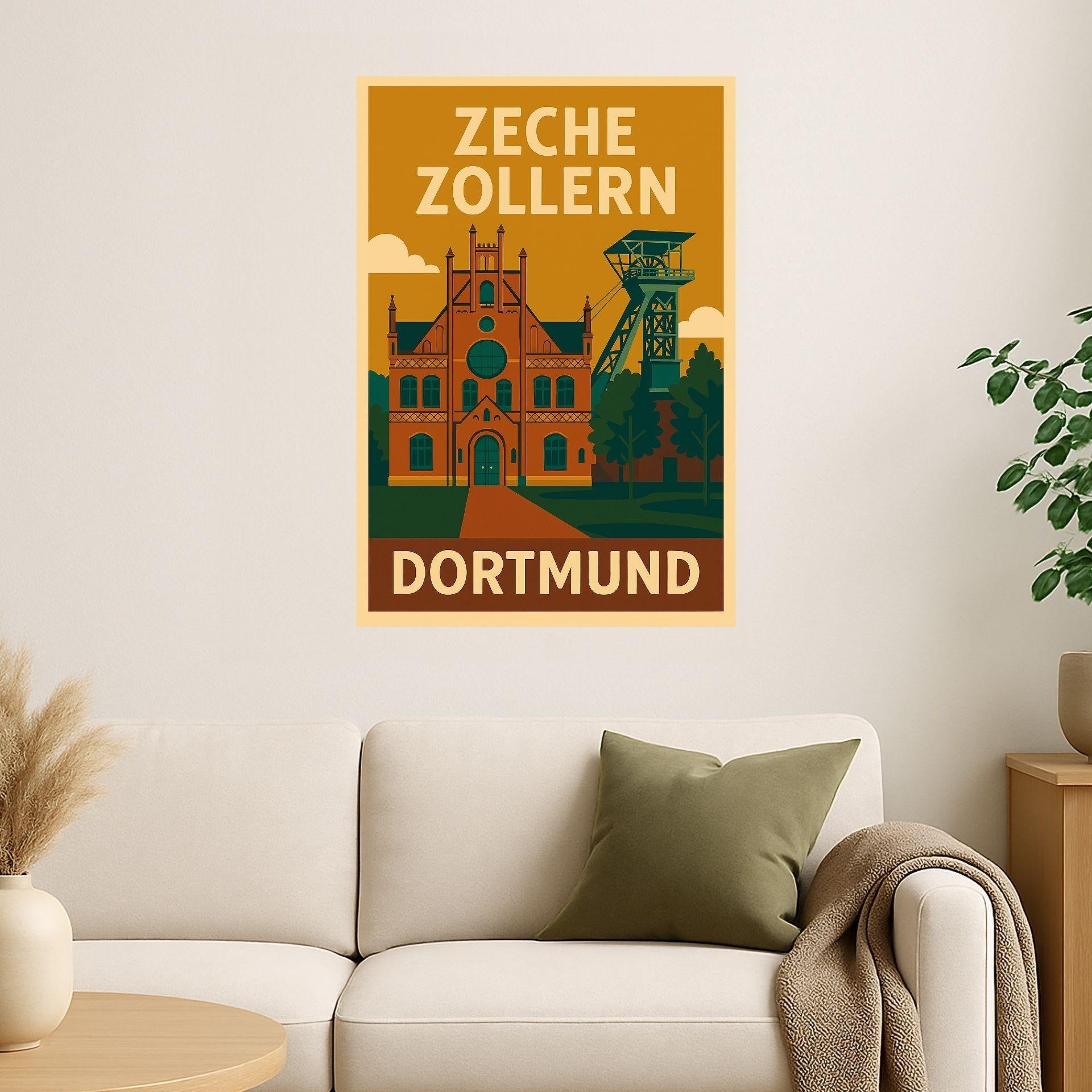 Retro Poster Zeche Zollern Dortmund – 70er Style