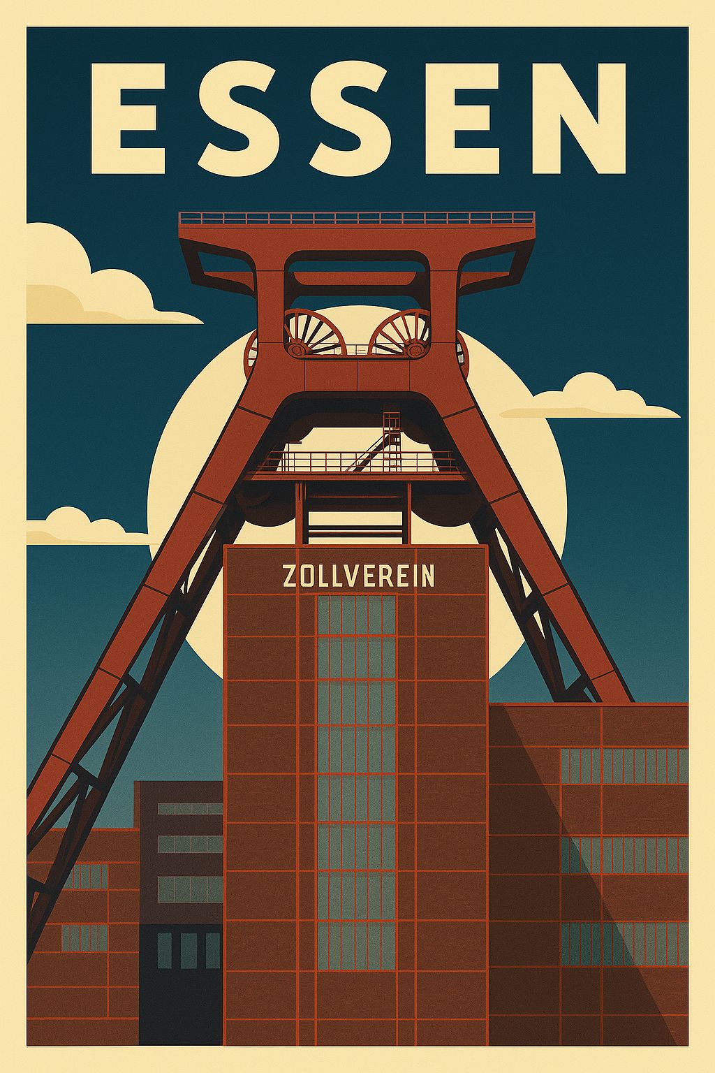 Retro Poster Zeche Zollverein Essen – 70er Style