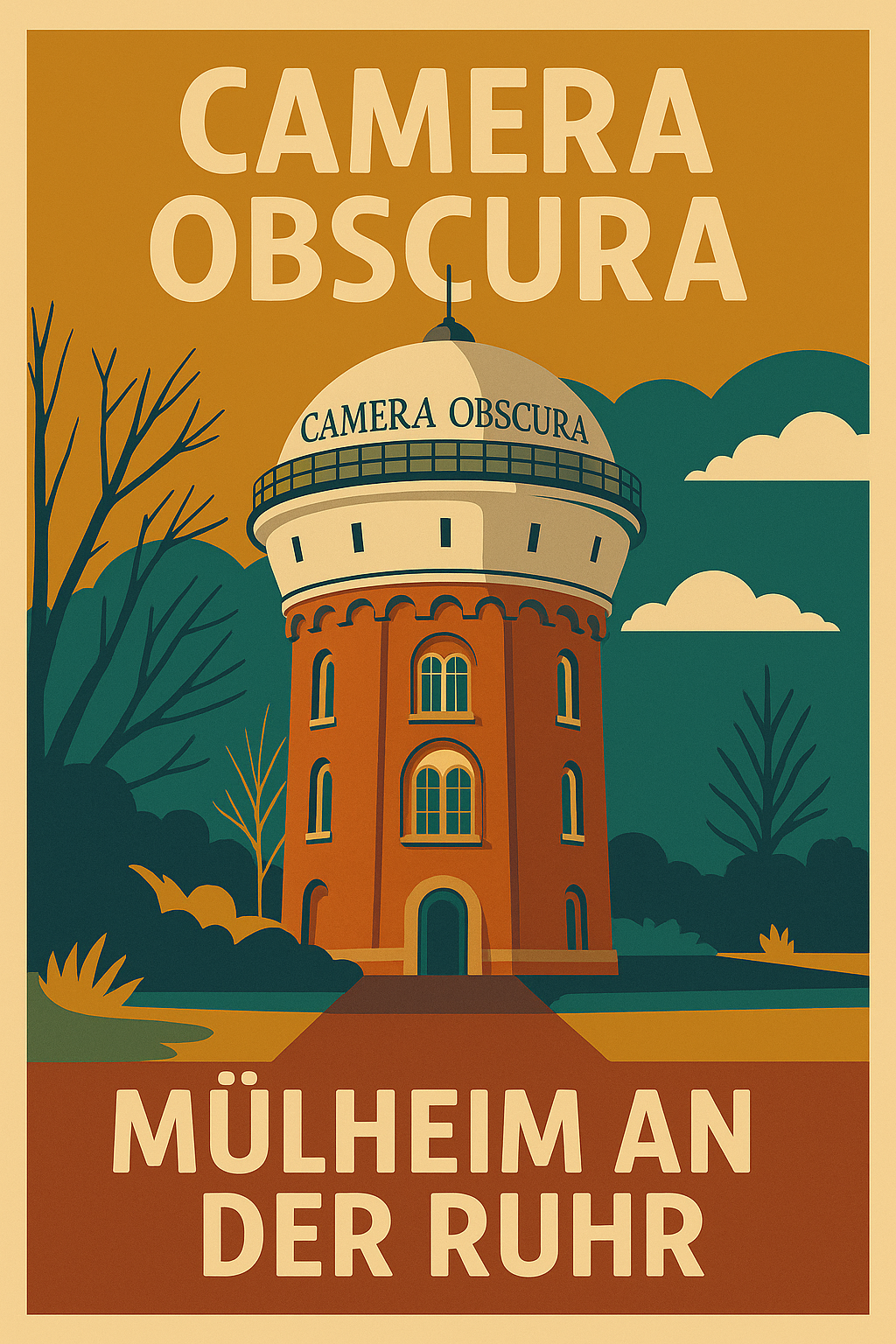 Retro Poster Camera Obscura Mülheim – 70er Style